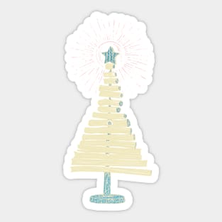 Wood Christmas tree decor Sticker